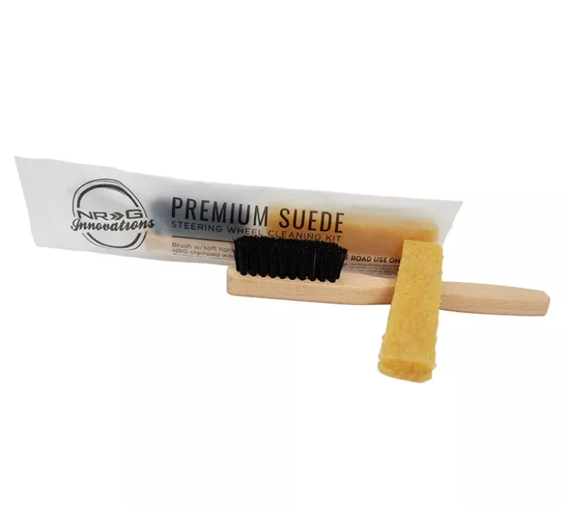 NRG Suede Steering Wheel Cleaning Kit – Including Eraser and Horse Brush