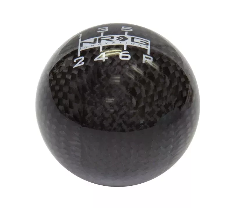 NRG Universal Ball Style Shift Knob – Black Carbon Fiber (6 Speed Pattern)