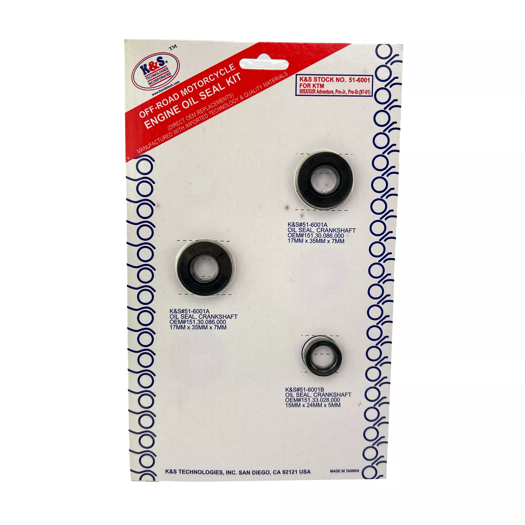 OIL SEAL SET 97-01 50 KTM 3pcs