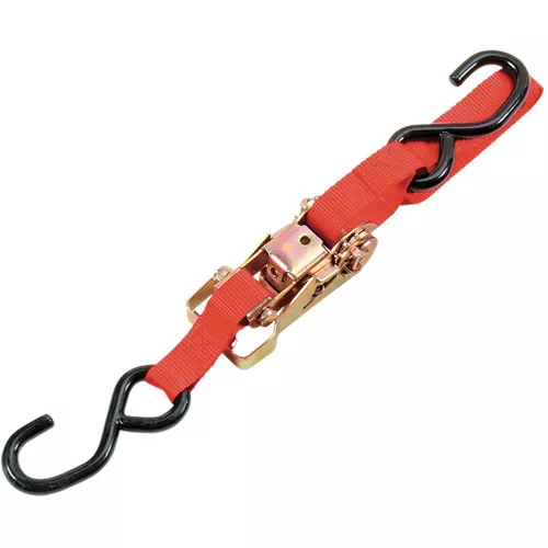 Parts Unlimited 1" x 6ft Heavy-Duty Ratchet Red Tie Downs (131021)