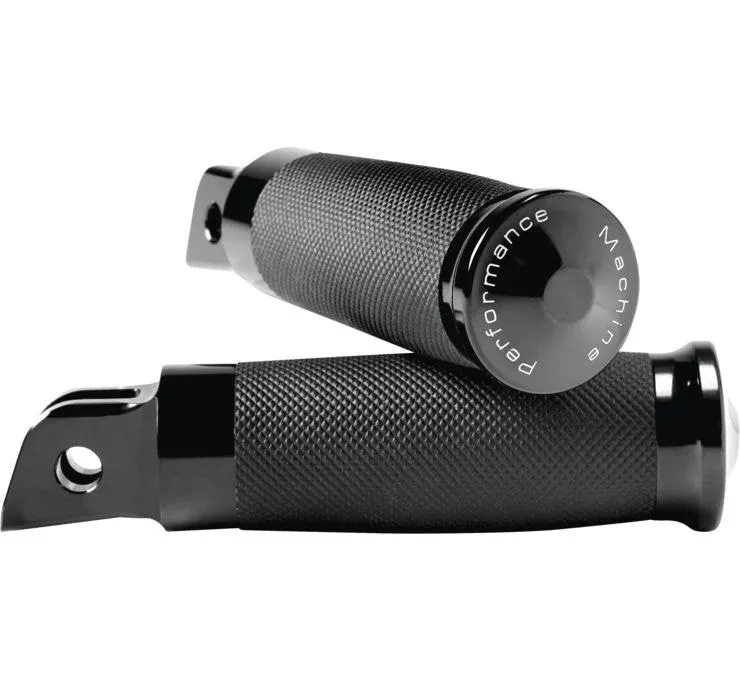 Performance Machine Black Contour Rider Footpegs Harley M8 Softail 18-20