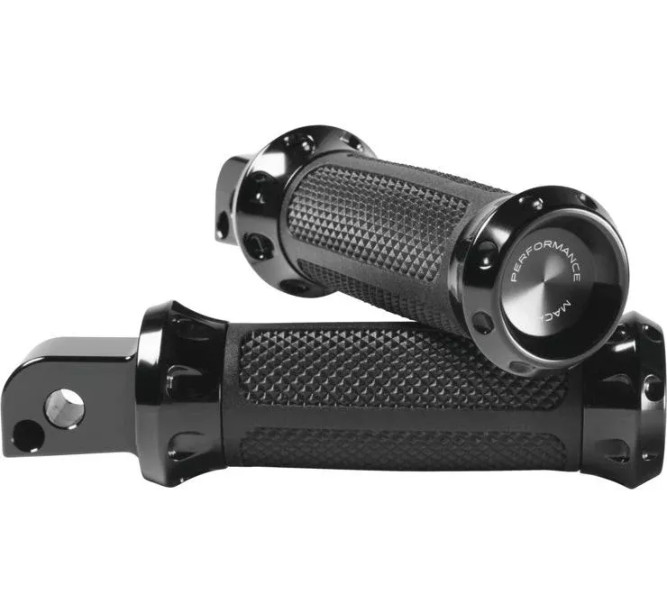 Performance Machine Black Overdrive Rear Footpegs Harley M8 Softail 18-Up
