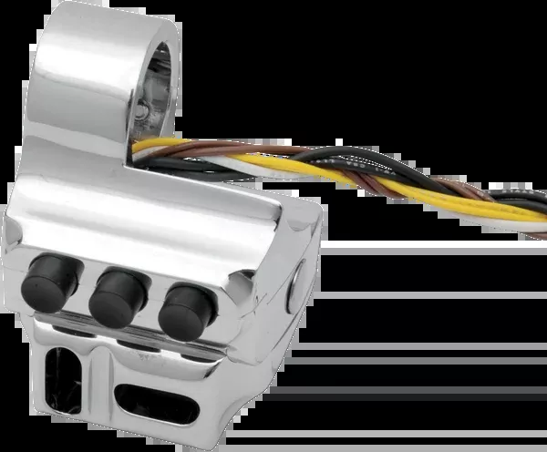 Performance Machine (PM) Control Switch Housing – Left Side – Hydraulic Clutch – Five Button – Chrome