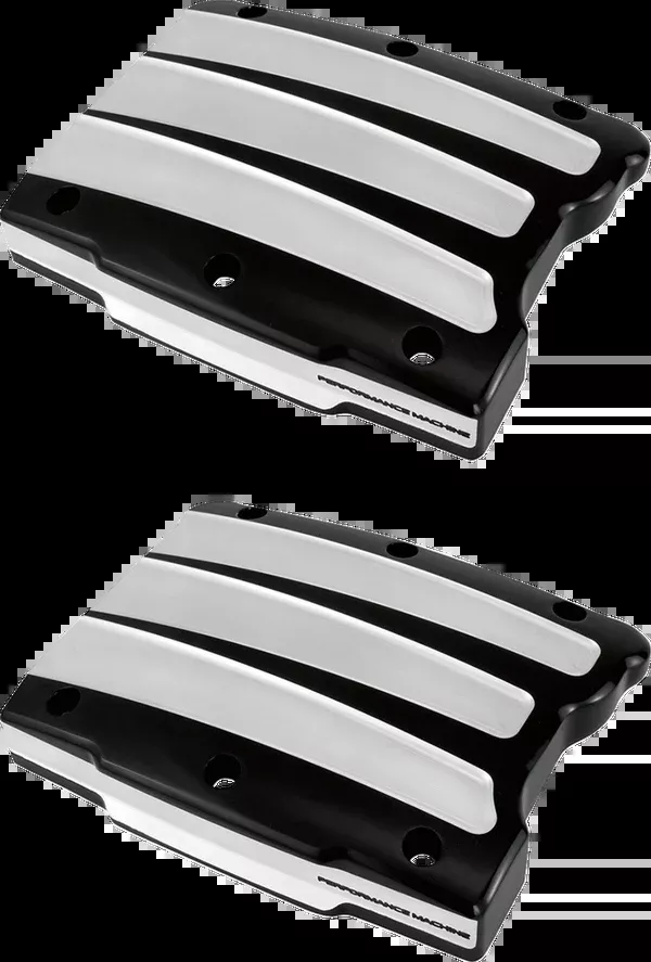 Performance Machine (PM) Rocker Box Cover - Scalloped - Contrast Cut - Twin Cam