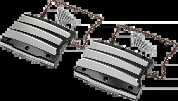Performance Machine (PM) Rocker Box Cover - Scalloped - Platinum Cut - Twin Cam