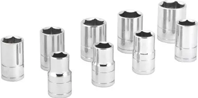Performance Tool 9 Pc 1/2" Met Socket Set Shallow - W32202