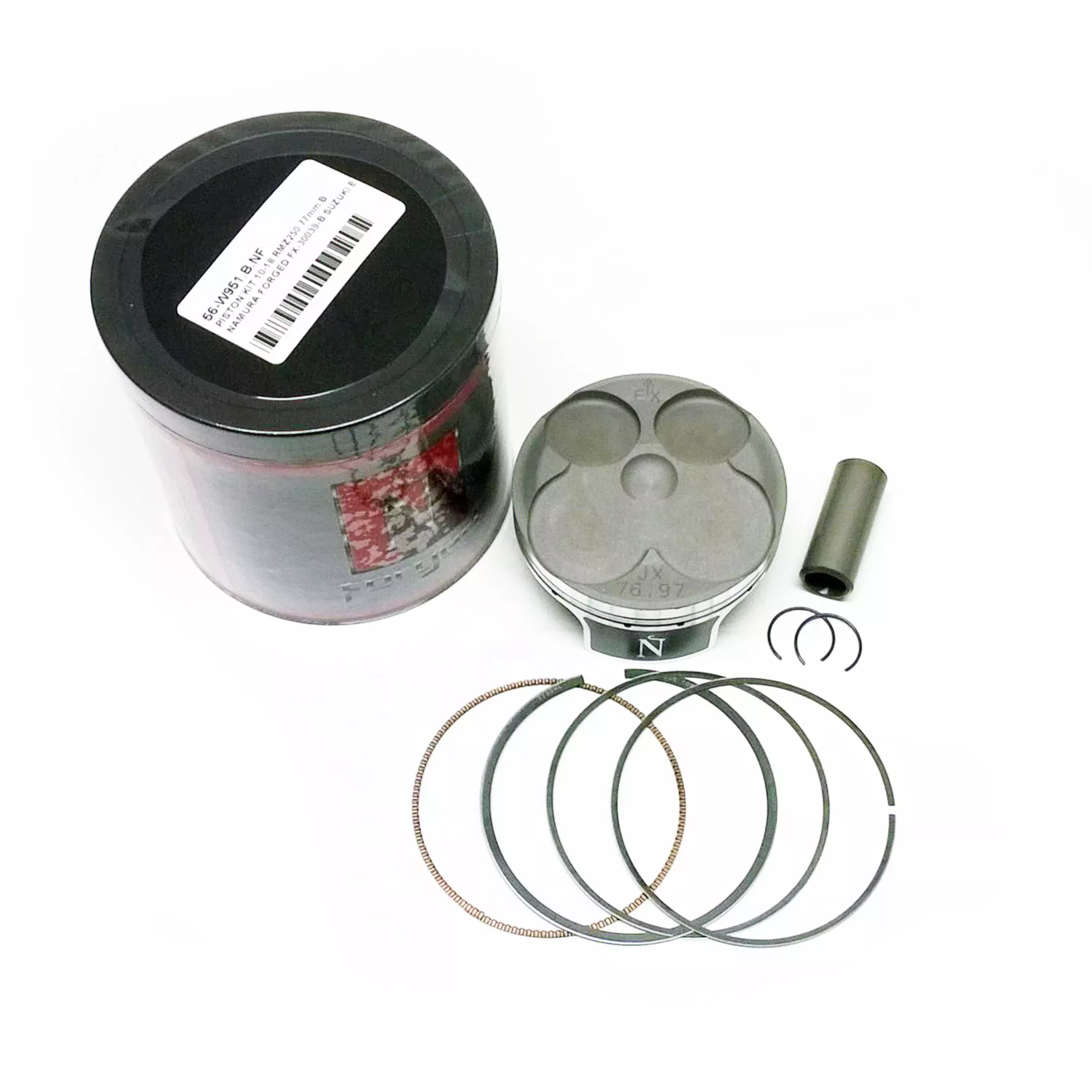 PISTON KIT 10-20 RMZ250 77mm A, NAMURA FORGED FX-30039 SUZUKI A