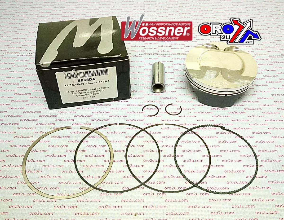 PISTON KIT 13-18 SXF450 95mm, HIGH COMPRESSION, WOSSNER 8873DC KTM