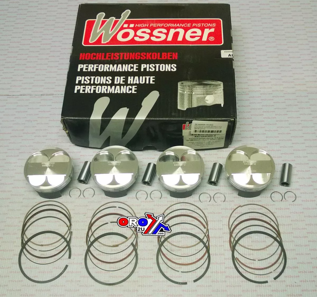 PISTON KIT/4 KAWASAKI KZ10R C 13:1 WOSSNER K8746D300-4 3.00