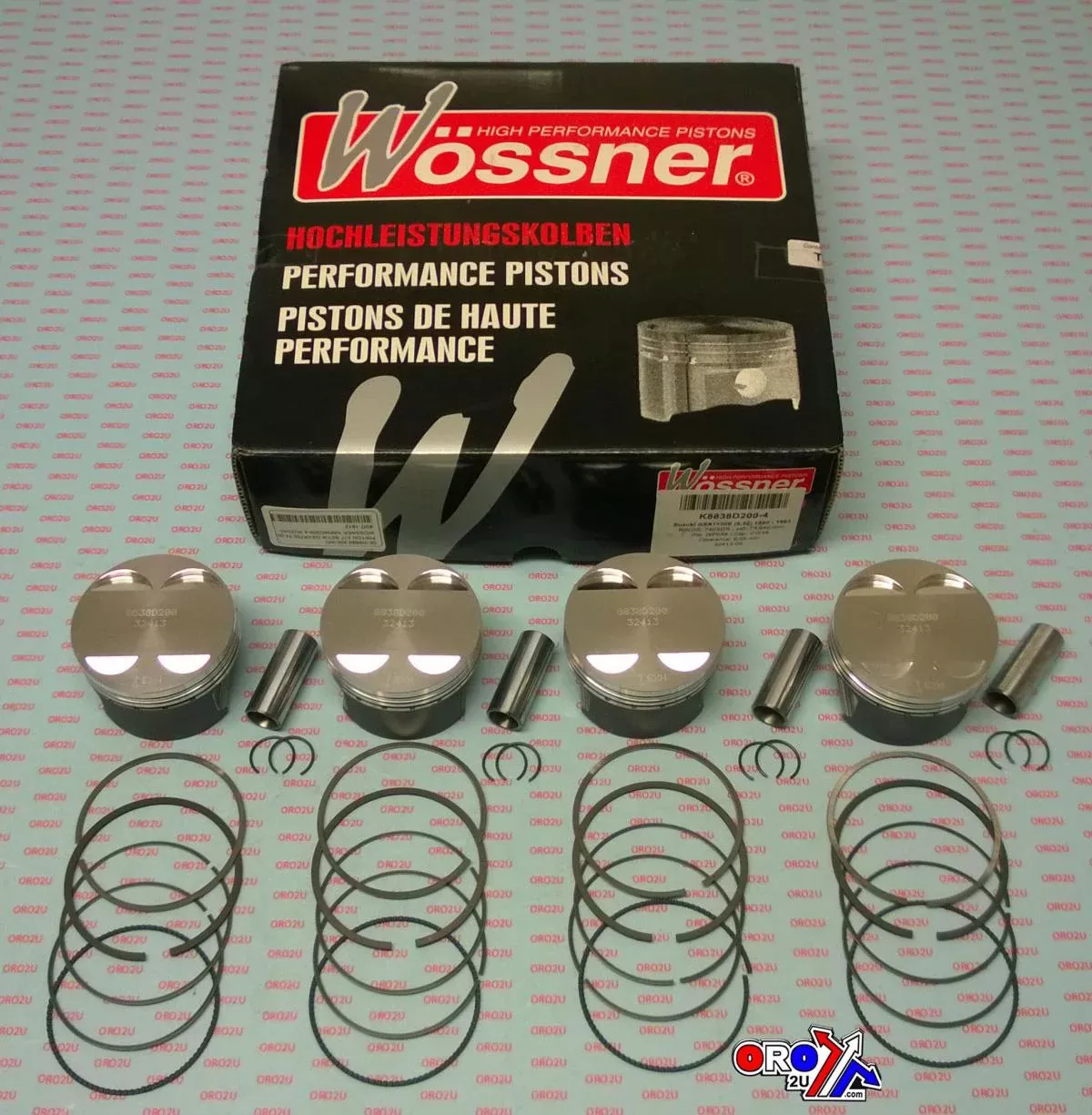 PISTON KIT 74.00 OVERSIZE 2.00mm SET/4 SUZUKI GSX1100 WOSSNER K8838D200-4