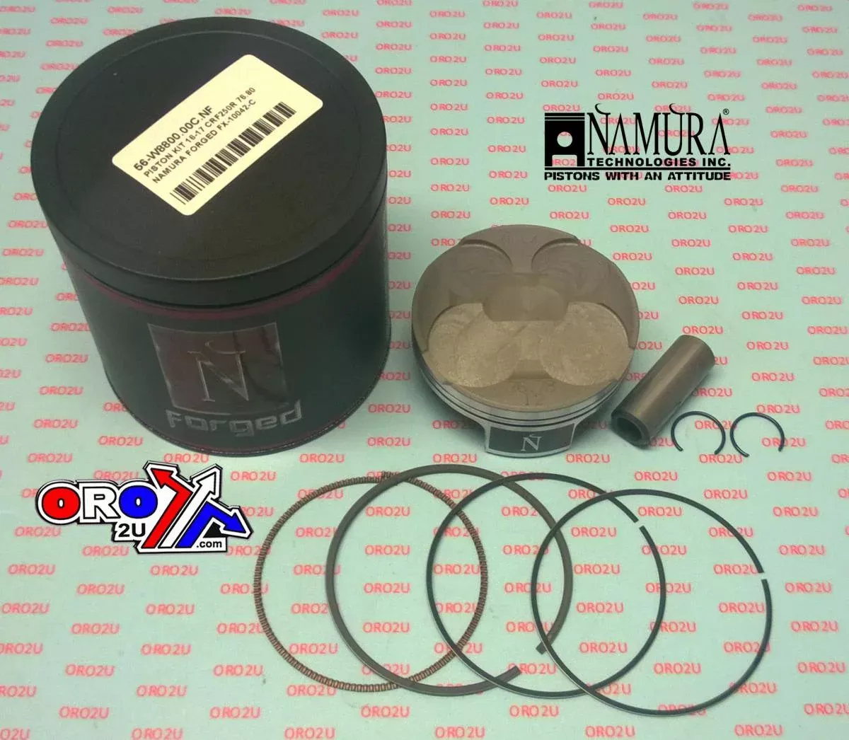 PISTON KIT 76.80mm 2016-2017 HONDA CRF250R NAMURA FORGED FX-10042-C
