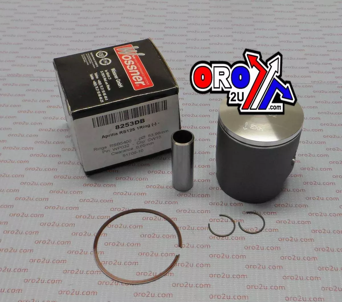 PISTON KIT Aprilia RS125 B, FORGED WOSSNER KIT 8253DB, SINGLE RING