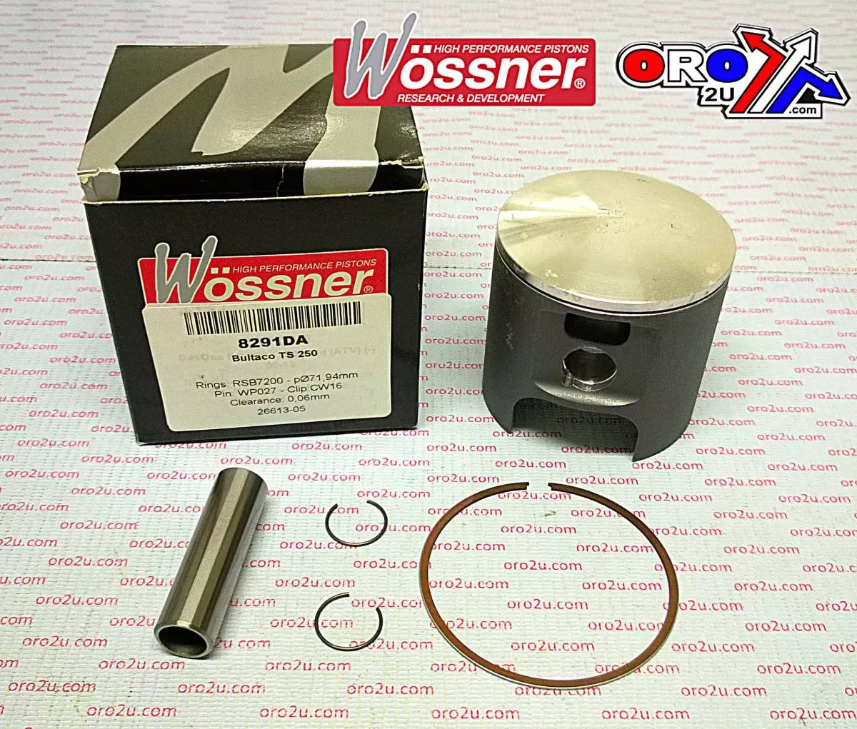PISTON KIT BULTACO TS250 72.00, WOSSNER 8291DA
