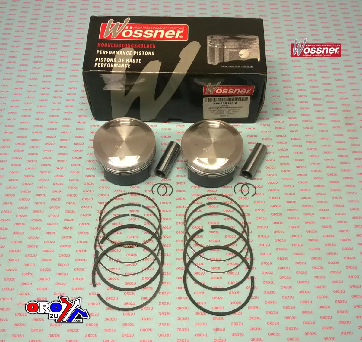 PISTON KIT Harley S1 LIGHTNING, WOSSNER K8625D100-2 90.00mm, Harley Davidson S1 White Light