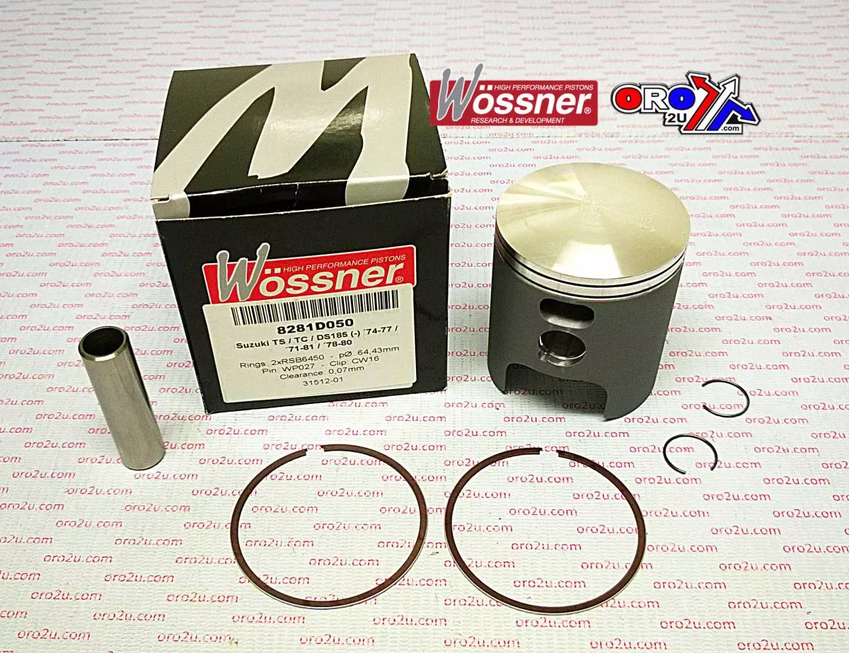 PISTON KIT TS185 TC DS 64.00, WOSSNER 8281DA SUZUKI