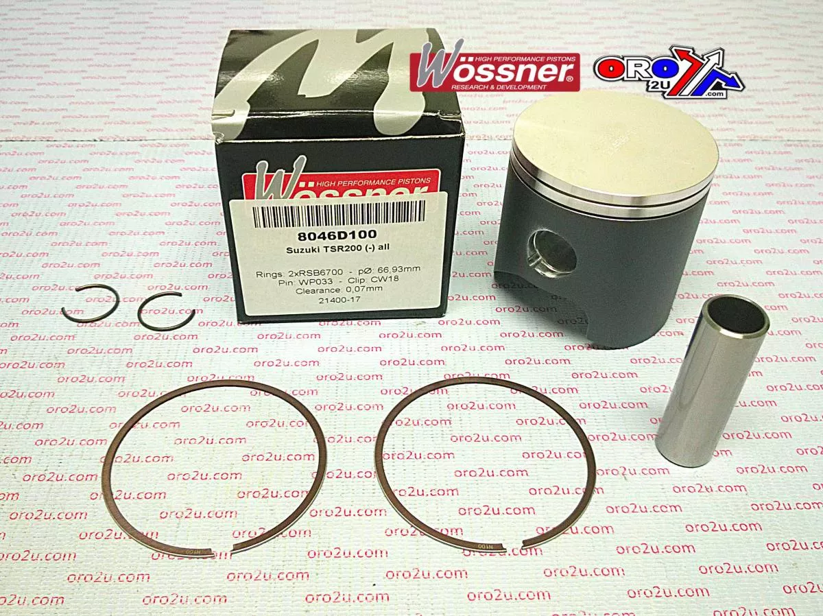 PISTON KIT TS200R ALL 67mm, WOSSNER 8046D100 SUZUKI
