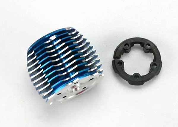 PowerTune Cooling Head (Machined Aluminum, Blue-Anodized) (TRX 2.5, 2.5R)/ Head Protector (Plastic)