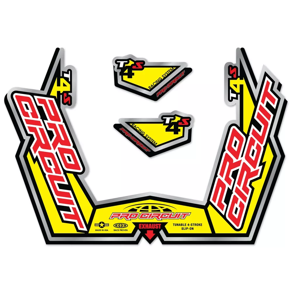 Pro Circuit T-4S Sticker Kit Replacement Muffler Stickers - DC09T4S