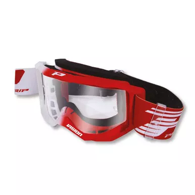 Pro Grip 3300 Transparent Vision Goggles White Red