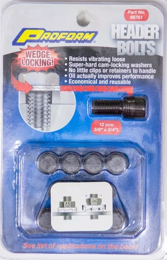 Proform Wedge Locking Header Bolts - 3/8 x 3/4L (12) 66751