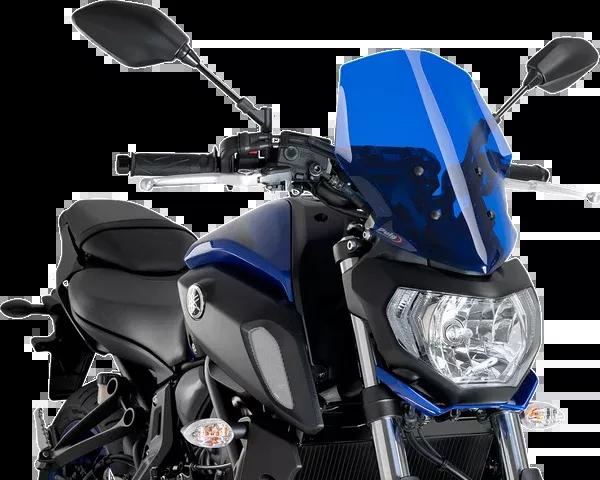 PUIG HI-Tech Parts Naked Touring Windscreen - 14-1/4" - Blue - Yamaha