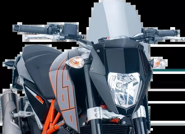 PUIG HI-Tech Parts New Generation Windscreen - 10-1/2" - Smoke - KTM 690