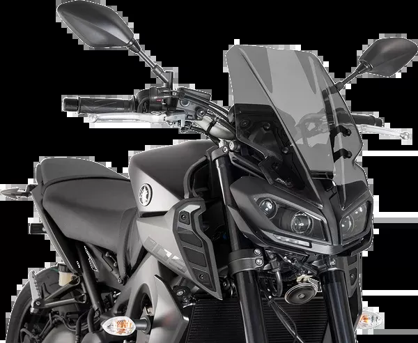 PUIG HI-Tech Parts New Generation Windscreen - 16-1/2" - Dark Smoke - MT09