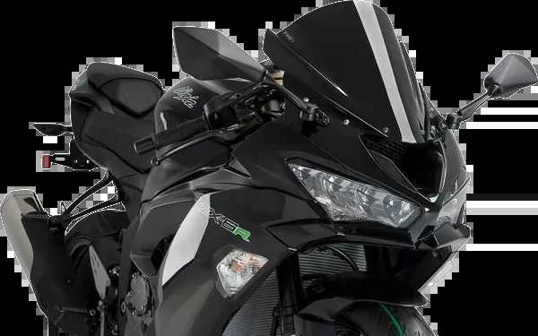 PUIG HI-Tech Parts Race Windscreen - 13-3/4" - Black - ZX-6R