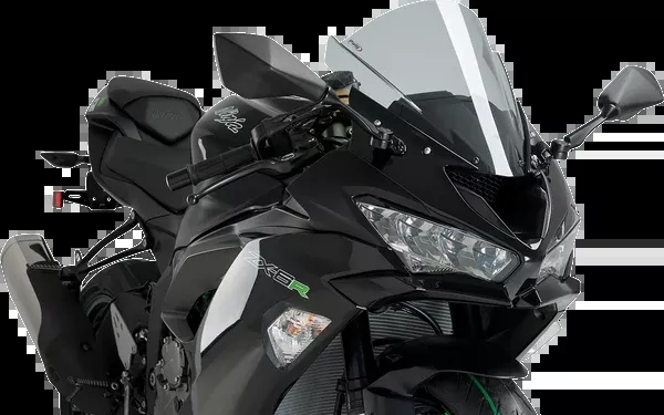 PUIG HI-Tech Parts Race Windscreen - 13-3/4" - Smoke - ZX-6R