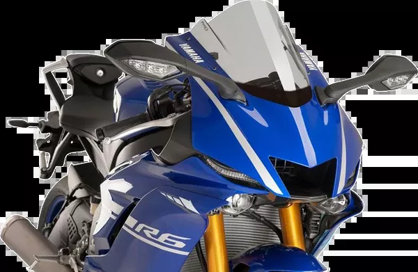 PUIG HI-Tech Parts Race Windscreen - 14-1/4" - Smoke - Yamaha