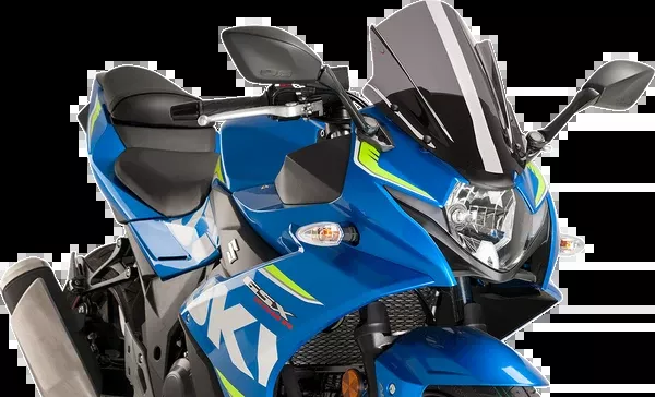 PUIG HI-Tech Parts Race Windscreen - 14-3/8" - Dark Smoke - Suzuki