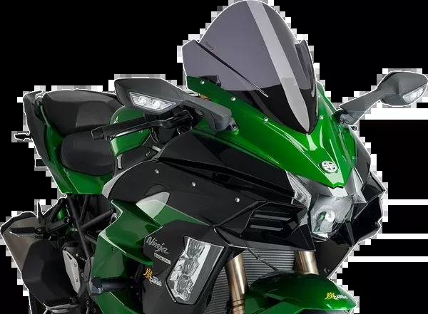 PUIG HI-Tech Parts Race Windscreen – 15-3/4″ – Dark Smoke – Kawasaki
