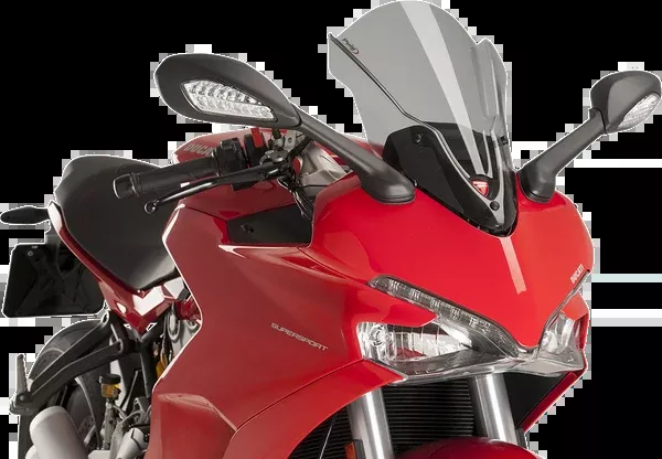 PUIG HI-Tech Parts Race Windscreen - 16" - Light Smoke - Ducati