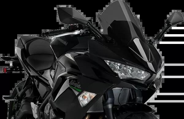 PUIG HI-Tech Parts Race Windscreen – 19″ – Dark Smoke – Kawasaki