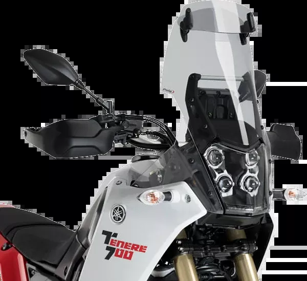 PUIG HI-Tech Parts Touring Windscreen W/Visor - Smoke - Tenere 700