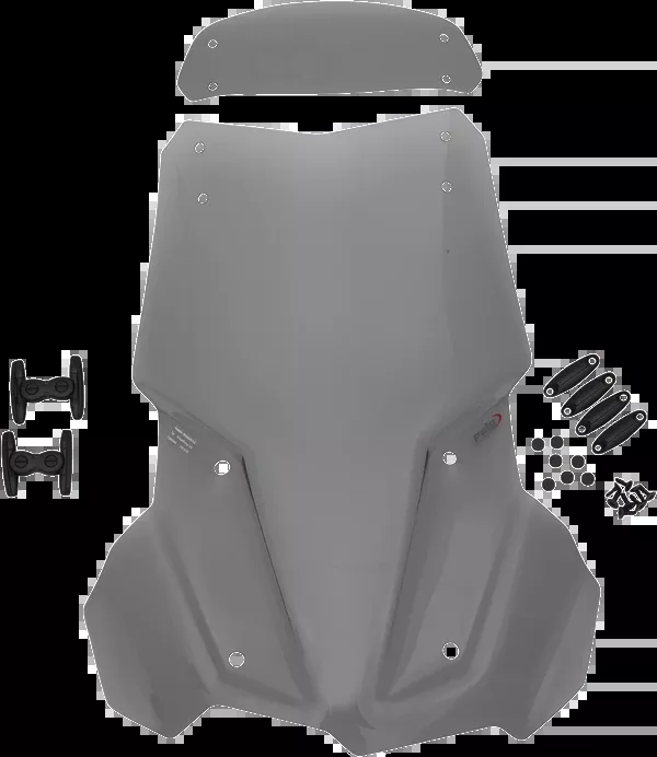 PUIG HI-Tech Parts Touring Windscreen W/ Visor - Smoke
