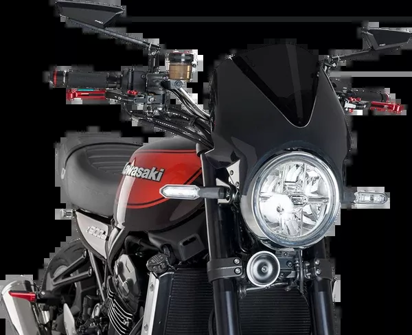 PUIG HI-Tech Parts Windscreen - 13" - Black/Dark Smoke - Z900rs/SE