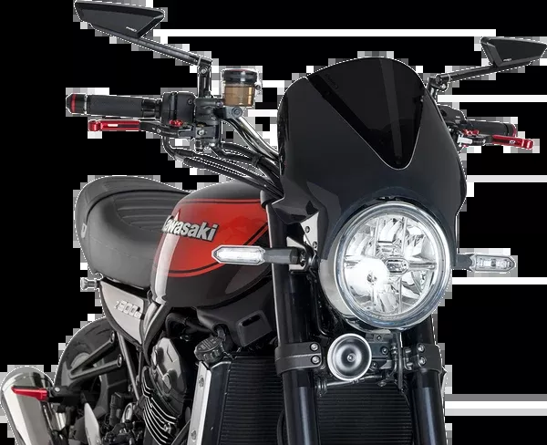 PUIG HI-Tech Parts Windscreen - Black/Dark Smoke