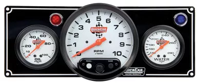QuickCar 2-1 Gauge Panel OP/WT with 5in Tach Black 61-6731