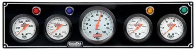 QuickCar 3-1 Gauge Panel OP/WT/OP/FP with 3-3/8in Tach Black 61-67513