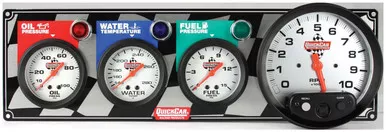 QuickCar 3-in-1 Gauge Panel with 5" Tachometer Oil Pressure Water Temperature Fuel Pressure 61-6042