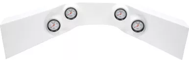 QuickCar Extreme 4-Gauge Molded Dash Panel with Fuel Pressure, Oil Pressure, Oil Temperature, and Water Temperature Gauges White 61-7024