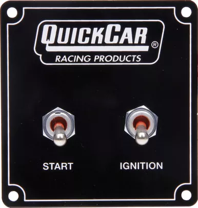 QuickCar Ignition Panel 2 Switch Weatherproof 3-3/8 x 3-1/2 Black 50-7531