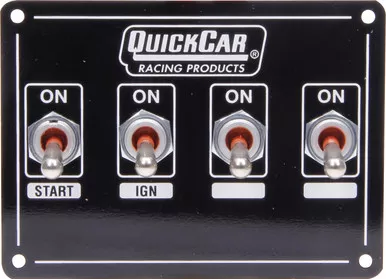 Quickcar Ignition Panel Extreme 4 Switch Black Plate 4-1/8 x 3 50-740