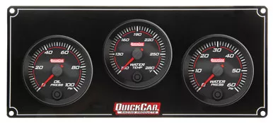 QuickCar Redline 3-Gauge Panel Oil Pressure Water Temperature Water Pressure 69-3016