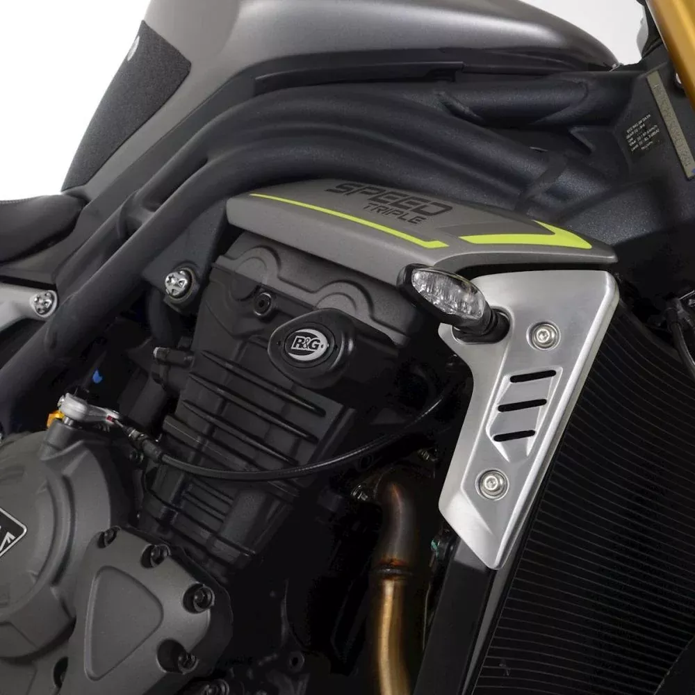 R&G Racing Black Aero Style Crash Protectors For 2021-2024 Triumph Speed Triple 1200 RS