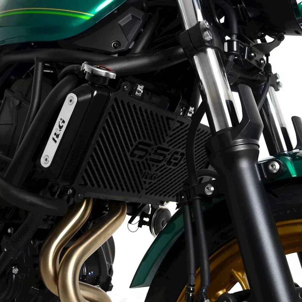 R&G Racing Black Branded Radiator Guard For 2017-2024 Kawasaki Ninja 650 EX650