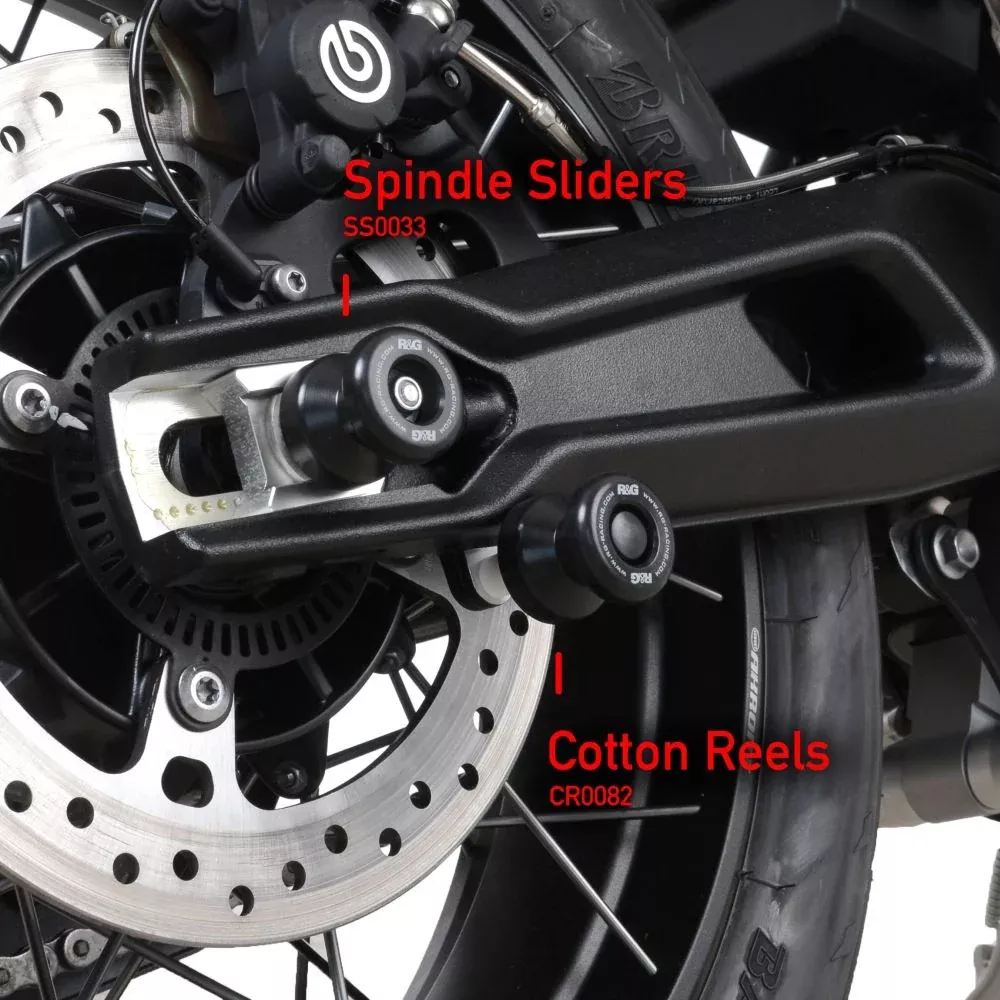 R&G Racing Black Cotton Reels For 2021-2024 Triumph Tiger 850 Sport