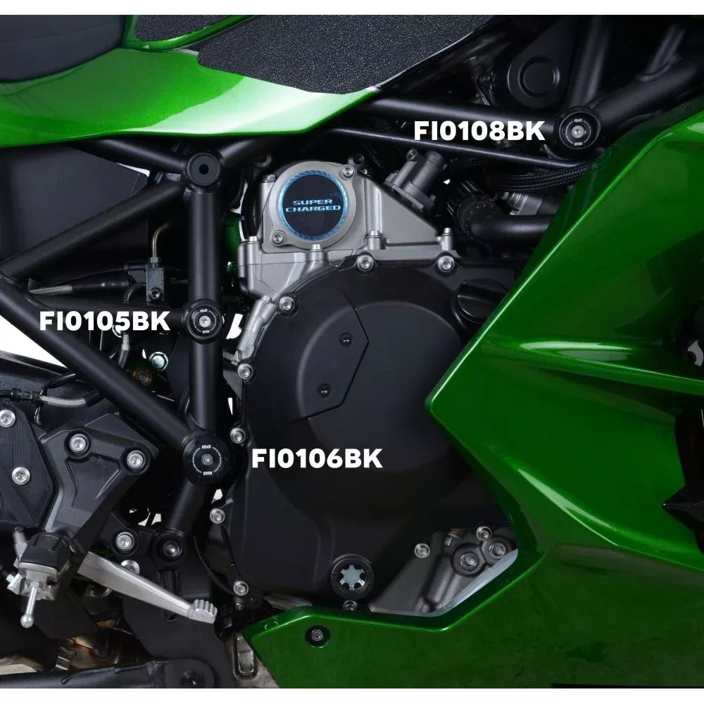 R&G Racing Black Frame Plug Middle For 2015-2020 Kawasaki Ninja H2 ZX1000