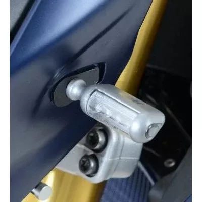 R&G Racing Black Front Indicator Adapter Kit For 2015-2020 Aprilia Tuono V4 1100 Factory ABS